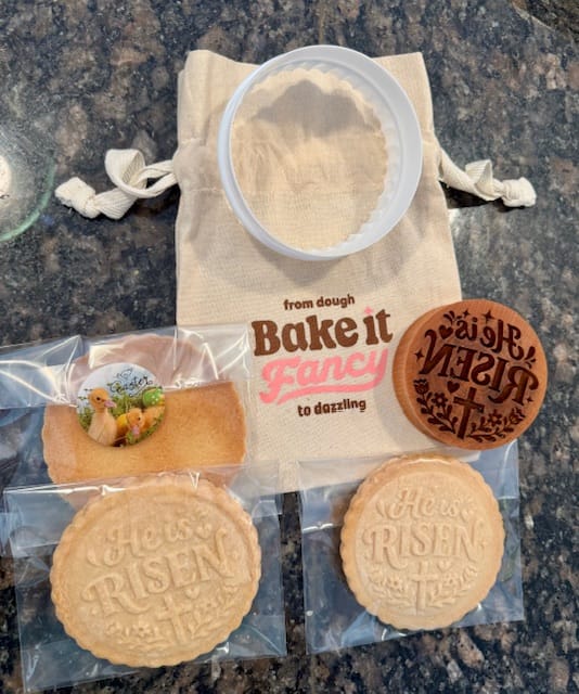 Customer photo review of Embossed Easter Cookie Stamp - He is Risen Circle