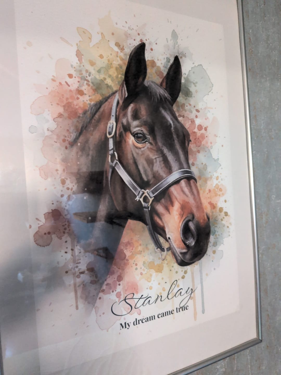 Customer photo review of Dein Pferd als Aquarell Pferdeposter | Geschenk für Reiter
