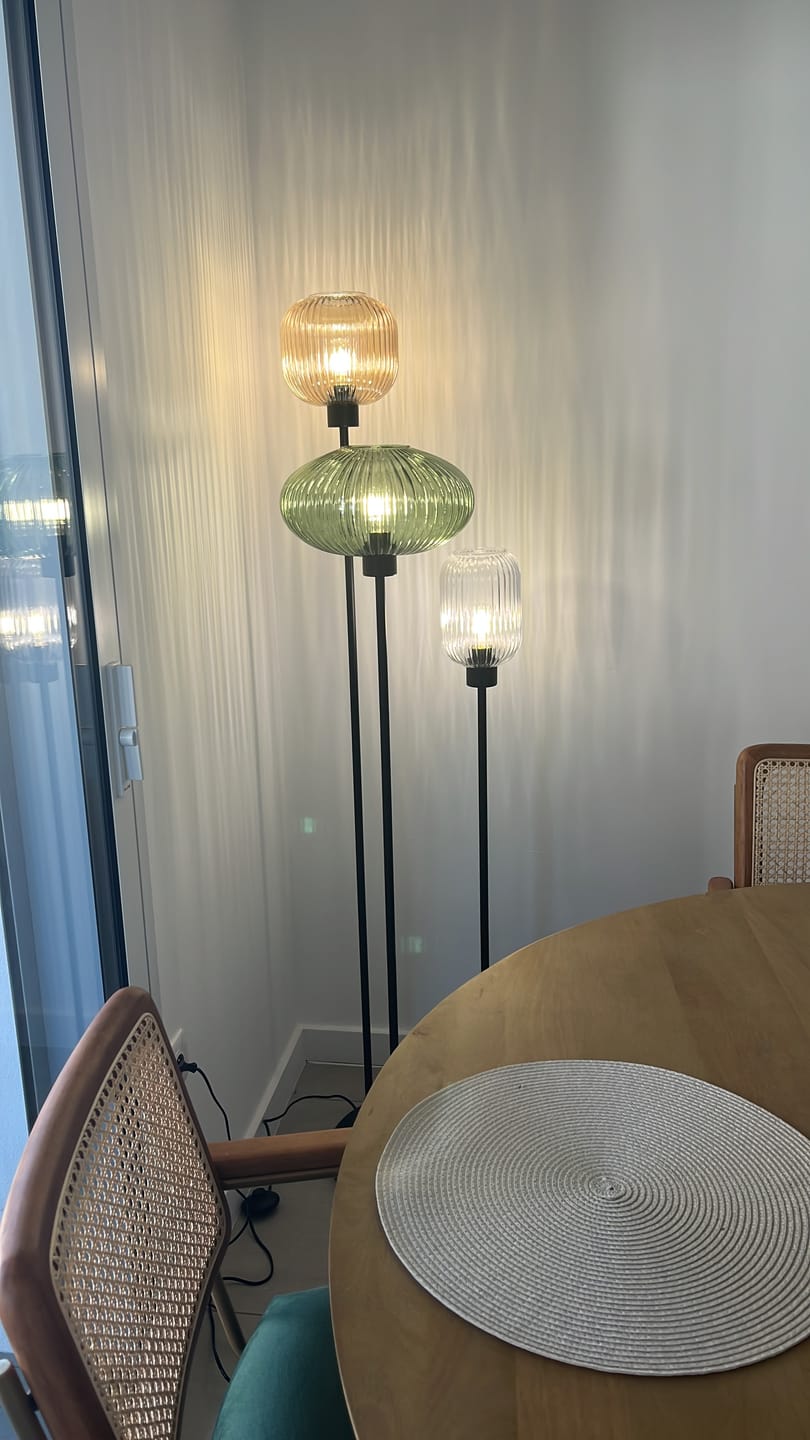 Customer photo review of Lampadaire en verre vintage CRISTALI | 3 luminaires à personnaliser