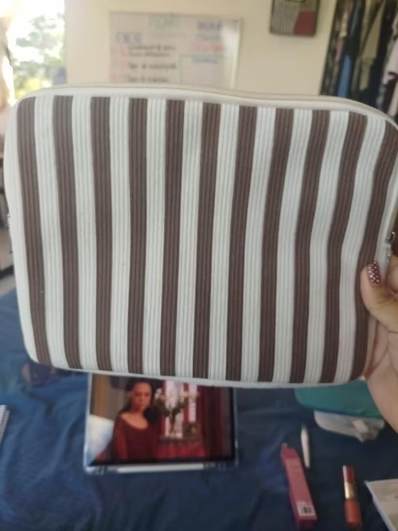 Customer photo review of Striped Padded Laptop Sleeve