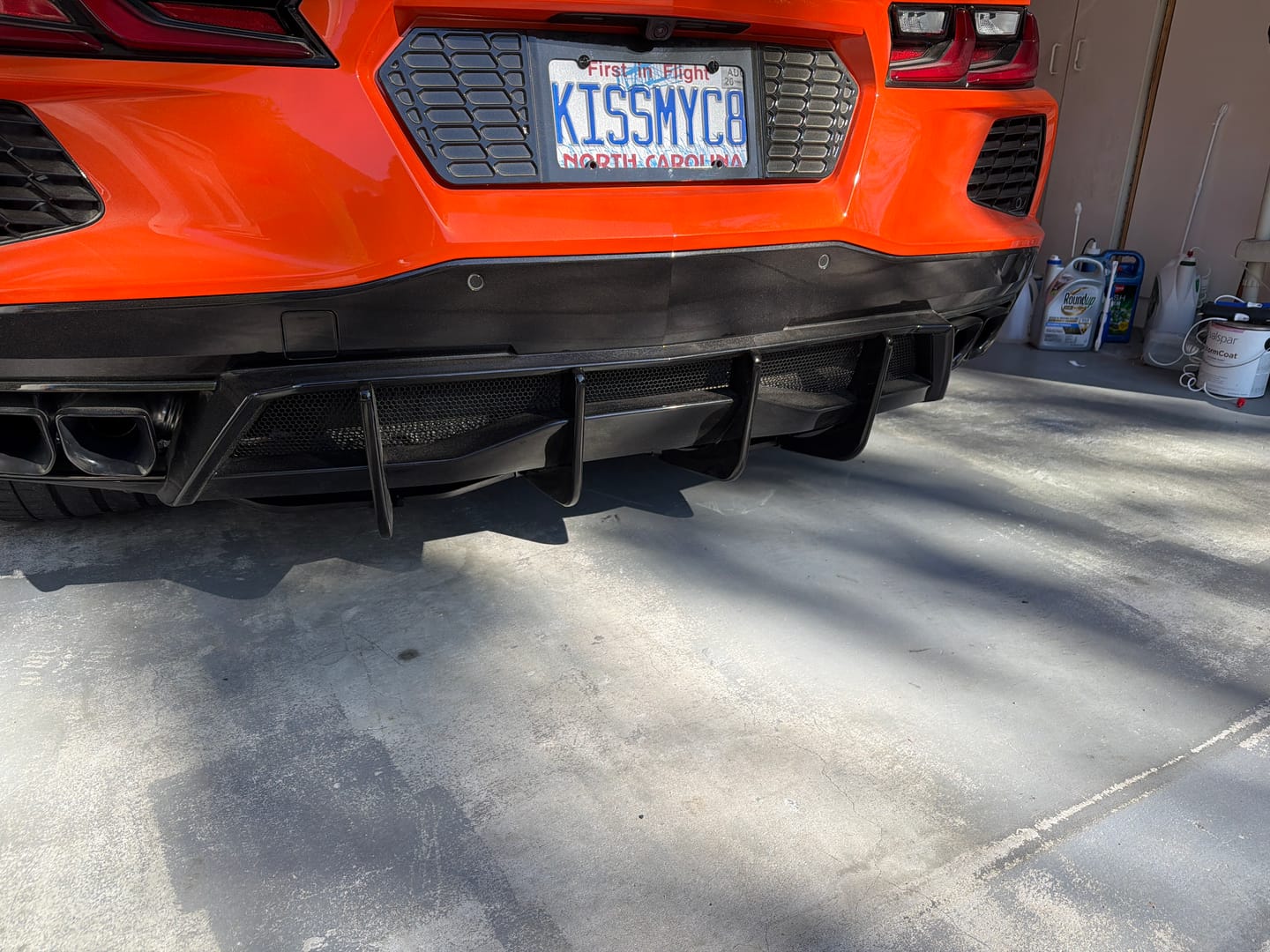 Customer photo review of Corvette C8 Stingray DRY CARBON FIBEr Add-On Rear Diffuser Fin