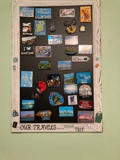 Customer photo review of 20x30 Whitewash Wood Frame Magnetic Chalkboard