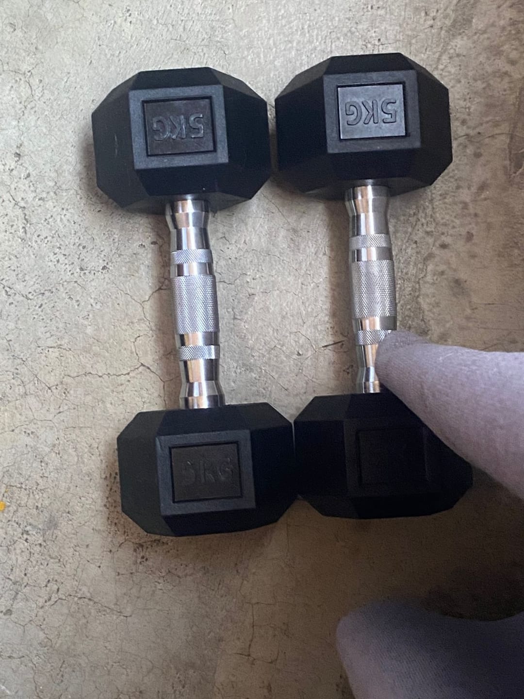Customer photo review of Mancuernas Hexagonales de Caucho (Par)