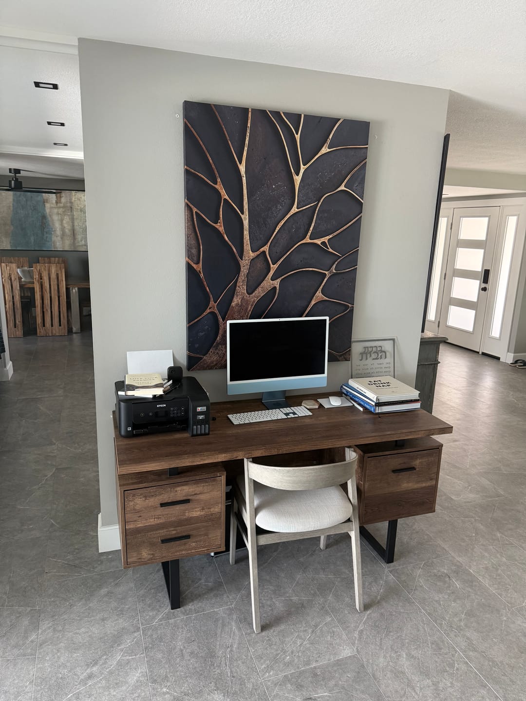 Customer photo review of Bronze Branches – Abstract Tree Silhouette Wall Art Canvas