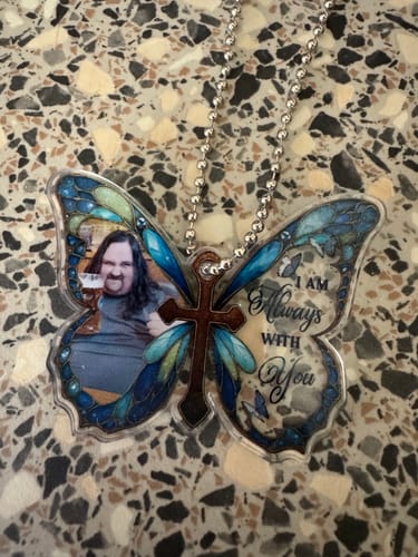 Customer photo review of I Am Always With You - Personalized Acrylic Car Hanger CO25