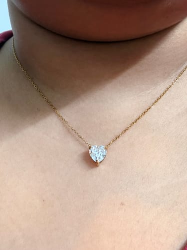 Customer photo review of Sparkling Hearts Gold Necklace