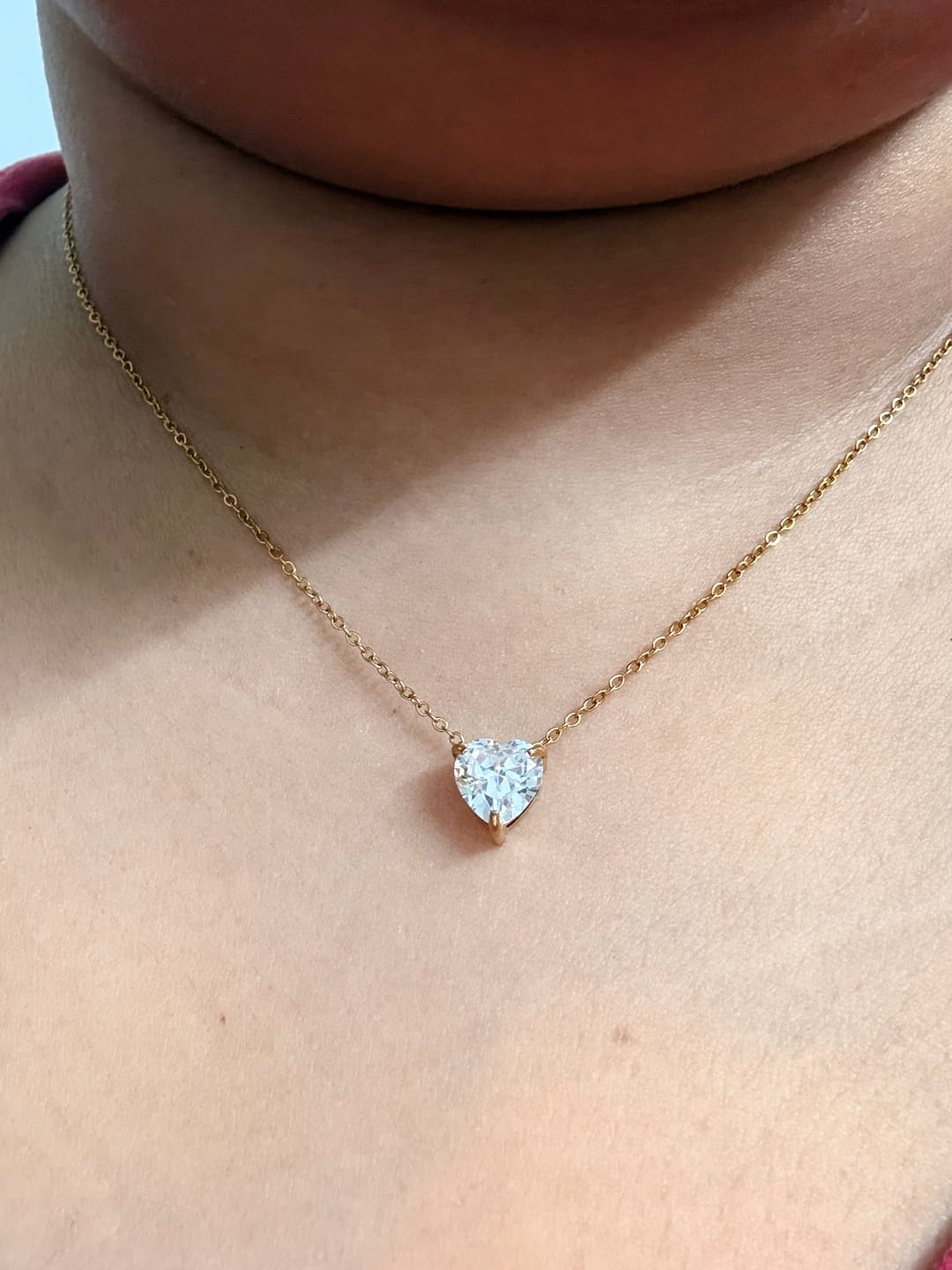 Customer photo review of Sparkling Hearts Gold Necklace