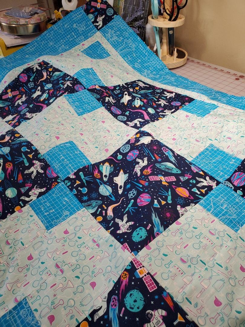 Customer photo review of Rocket Science Fabric Collection - Stellar Engineering White