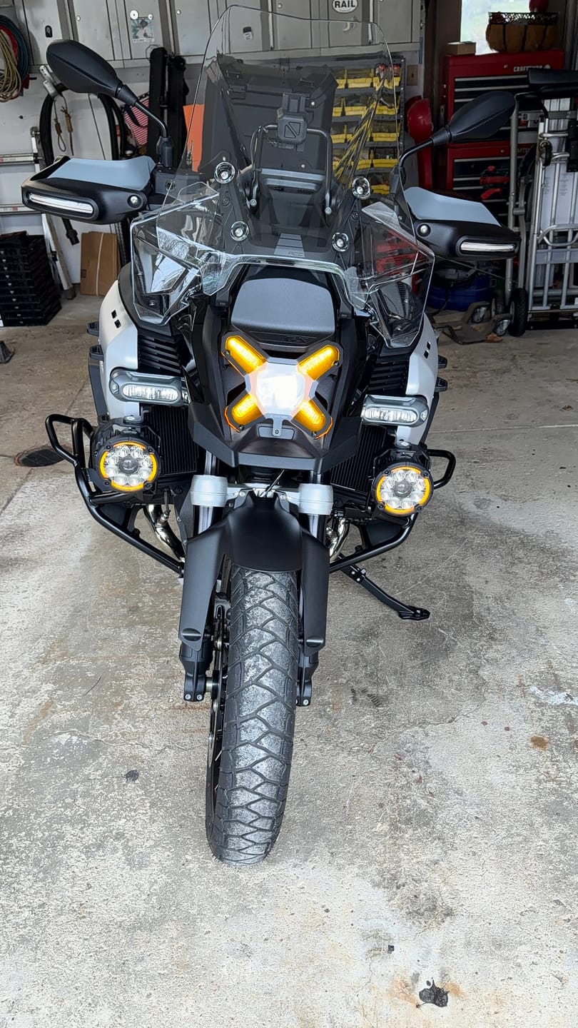 Customer photo review of Motorcycle Lights – The World’s Smartest Motorcycle Auxiliary Lighting System