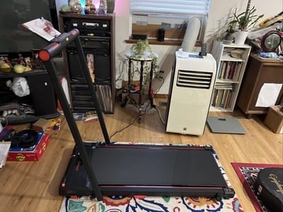 Customer photo review of Anylife T1 Pro Smart 2 in 1 Folding Under Desk Treadmill, 330 Lbs
