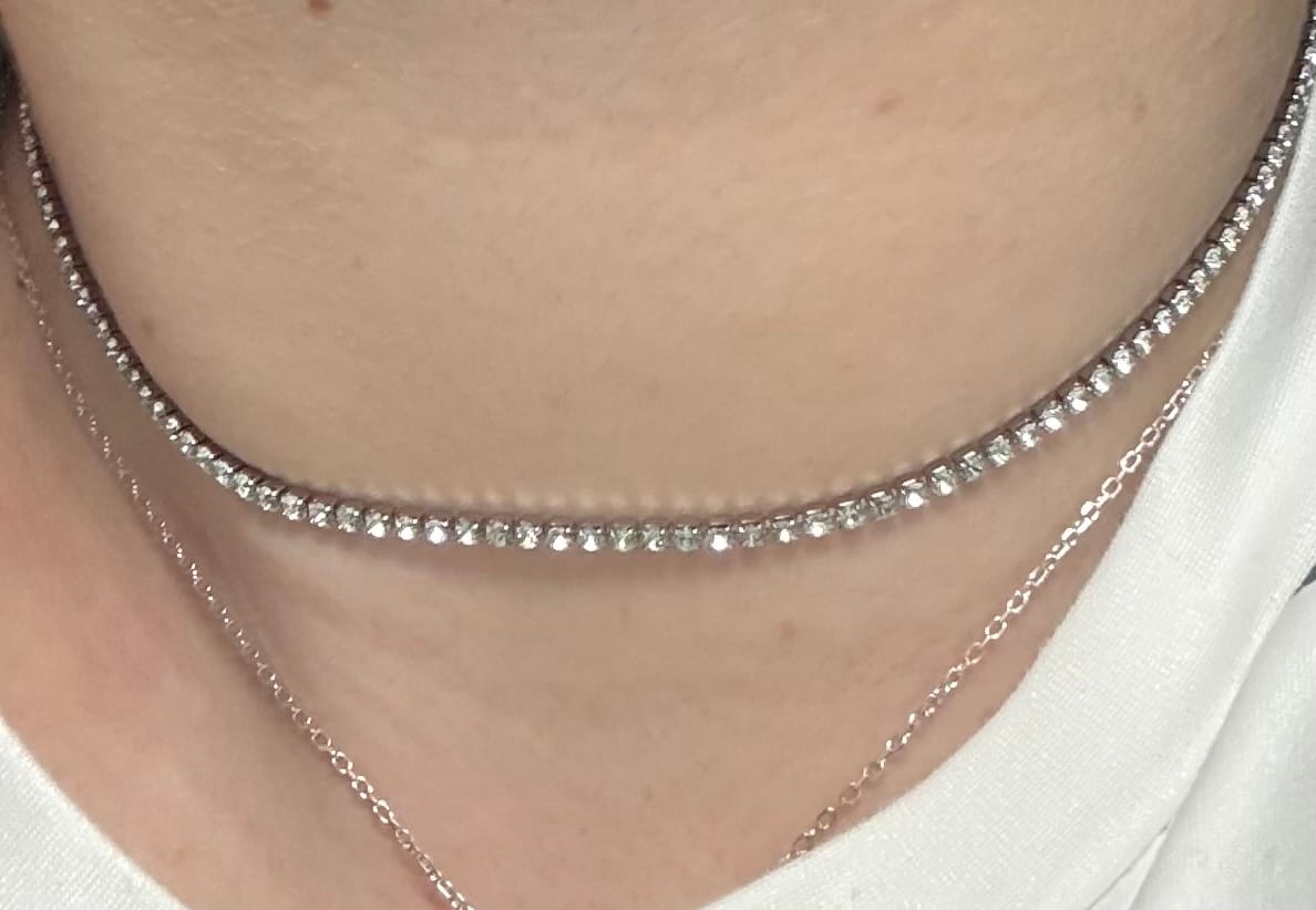 Customer photo review of Nina Tennis Necklace Silver