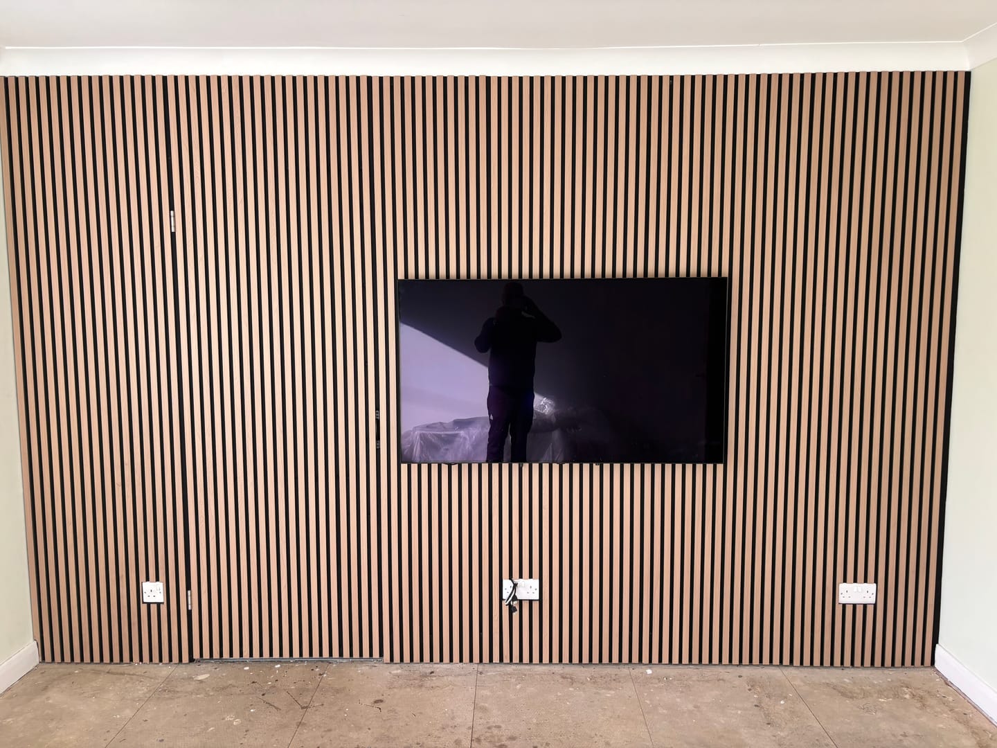 Customer photo review of Premium Acoustic Wall Panels - Natural Oak