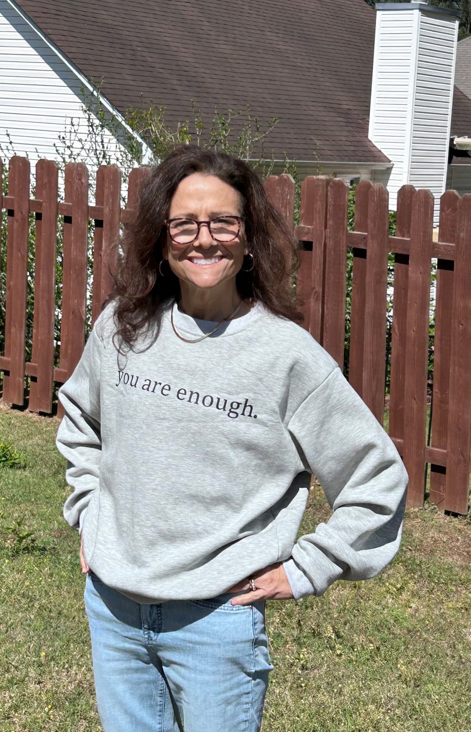 Customer photo review of The Original 'Dear Person Behind Me' Sweatshirt