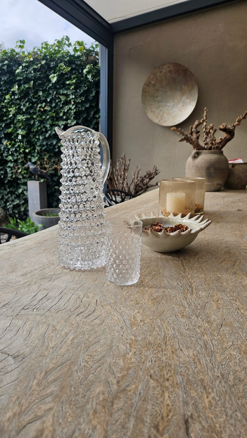 Customer photo review of Crystal Hobnail Pitcher