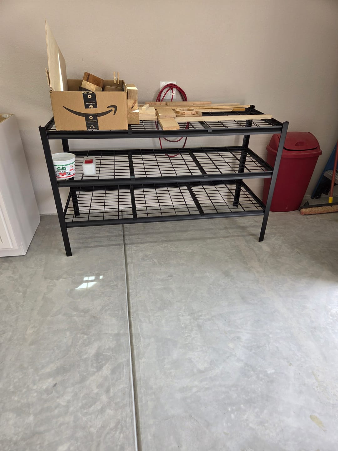 Customer photo review of REIBII 60" W Heavy Duty Metal Shelving Unit, Adjustable Shelves for Storage, Rust-Proof Shelving for Garage, Industrial, Warehouse, Basement & Workshop