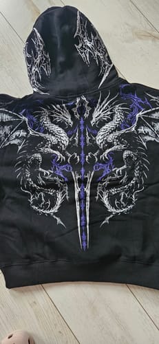 Customer photo review of Dragon Blade Oversized pullover hoodie [HOLLOW PURPLE]