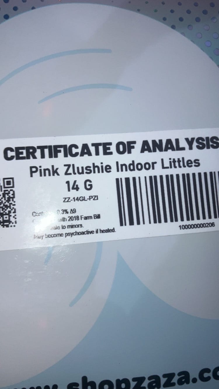 Customer photo review of Pink Zlushie Indoor - 14 Grams Littles - Hybrid
