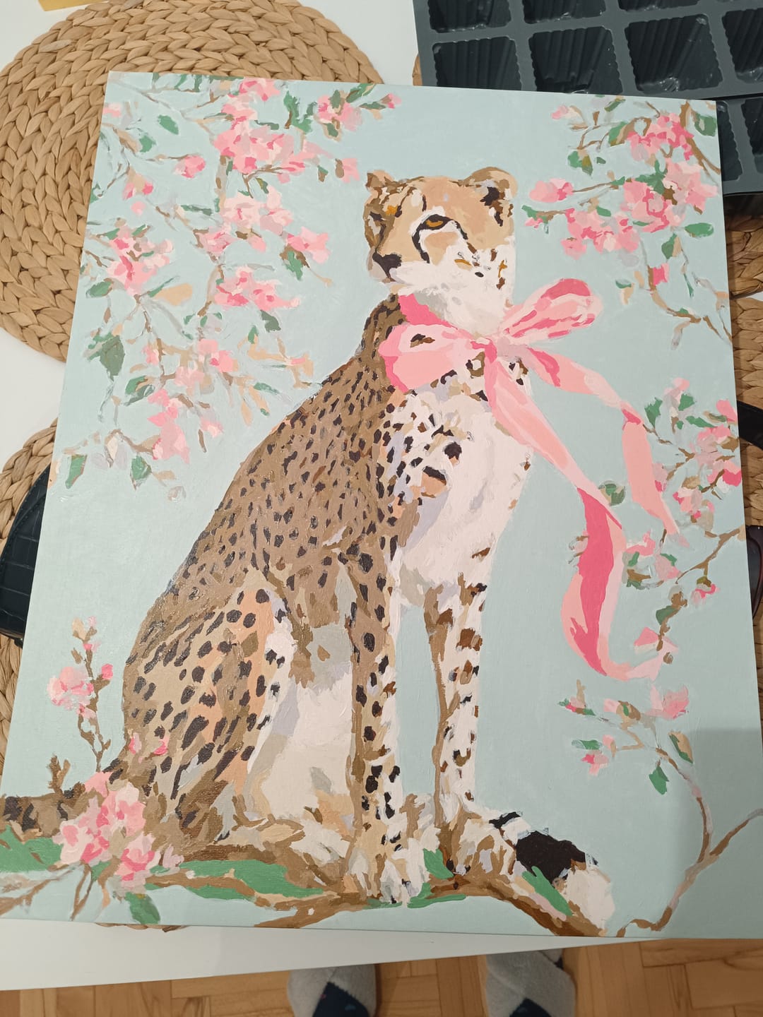 Customer photo review of The pink ribbon | Paint by Number