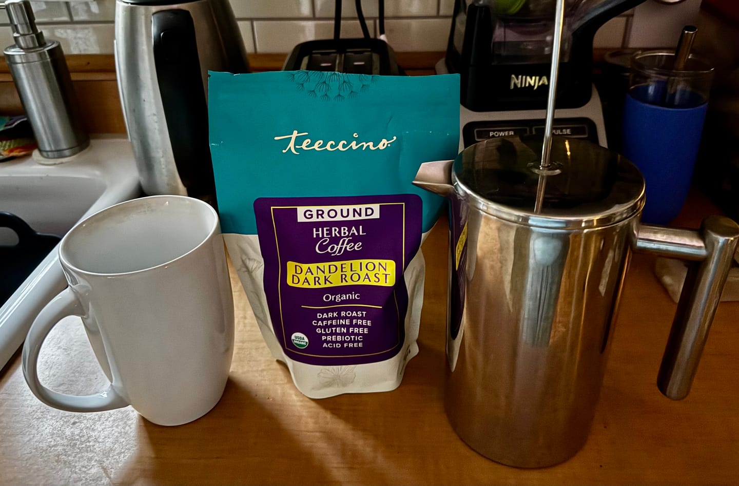 Customer photo review of Dandelion Dark Roast Herbal Coffee