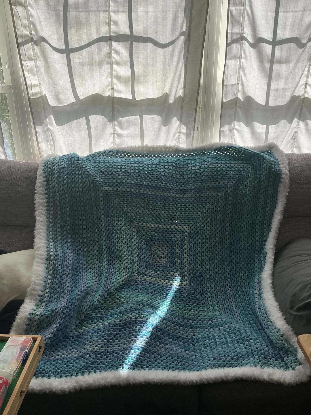 Customer photo review of CrochetPark™ Hearthside Rainbow Blanket Kit