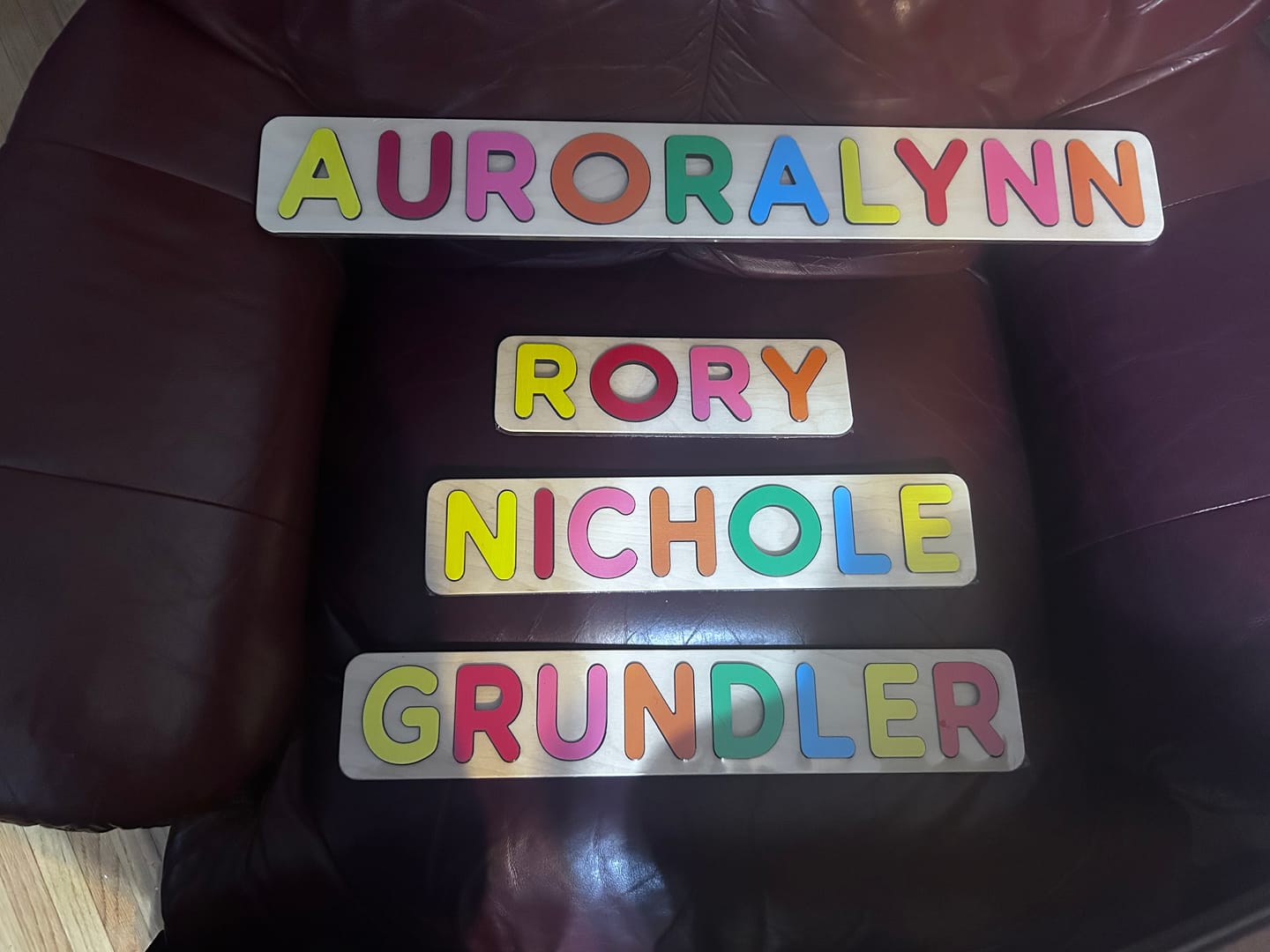 Customer photo review of Personalized Wooden Name Puzzle