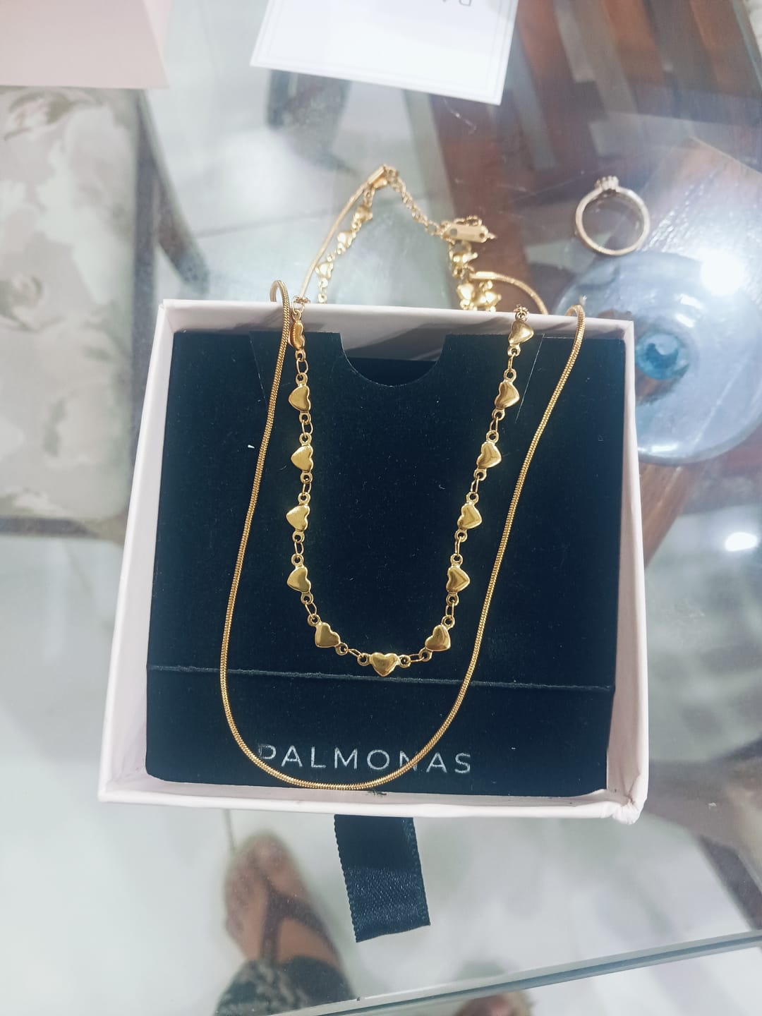 Customer photo review of Lovely Heart Two Layered Necklace