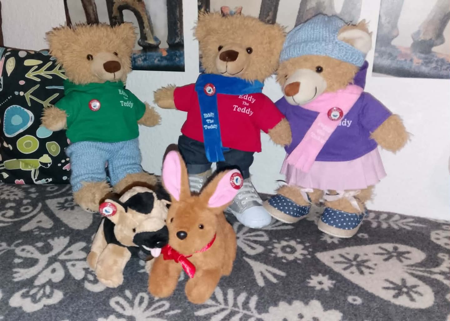 Customer photo review of Eddy the Teddy pin badge