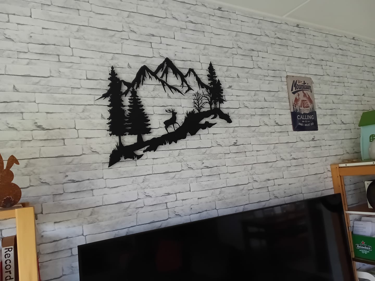 Customer photo review of Décoration Murale en Métal - Montagne et Cerf