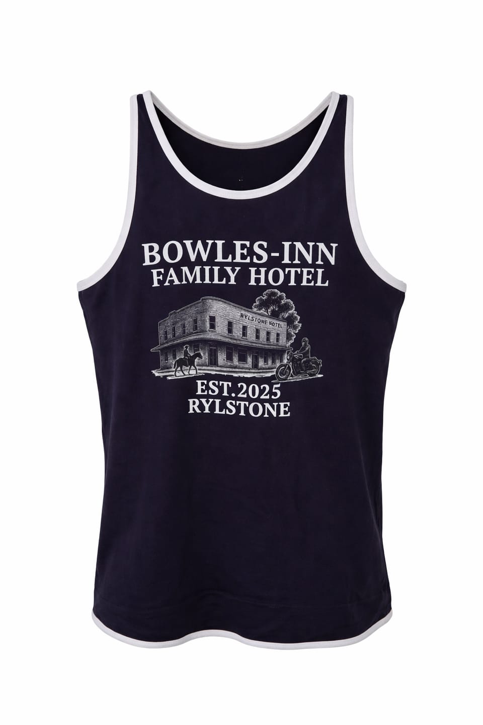 Customer photo review of Navy Blue - White Trim | Shearing Singlet