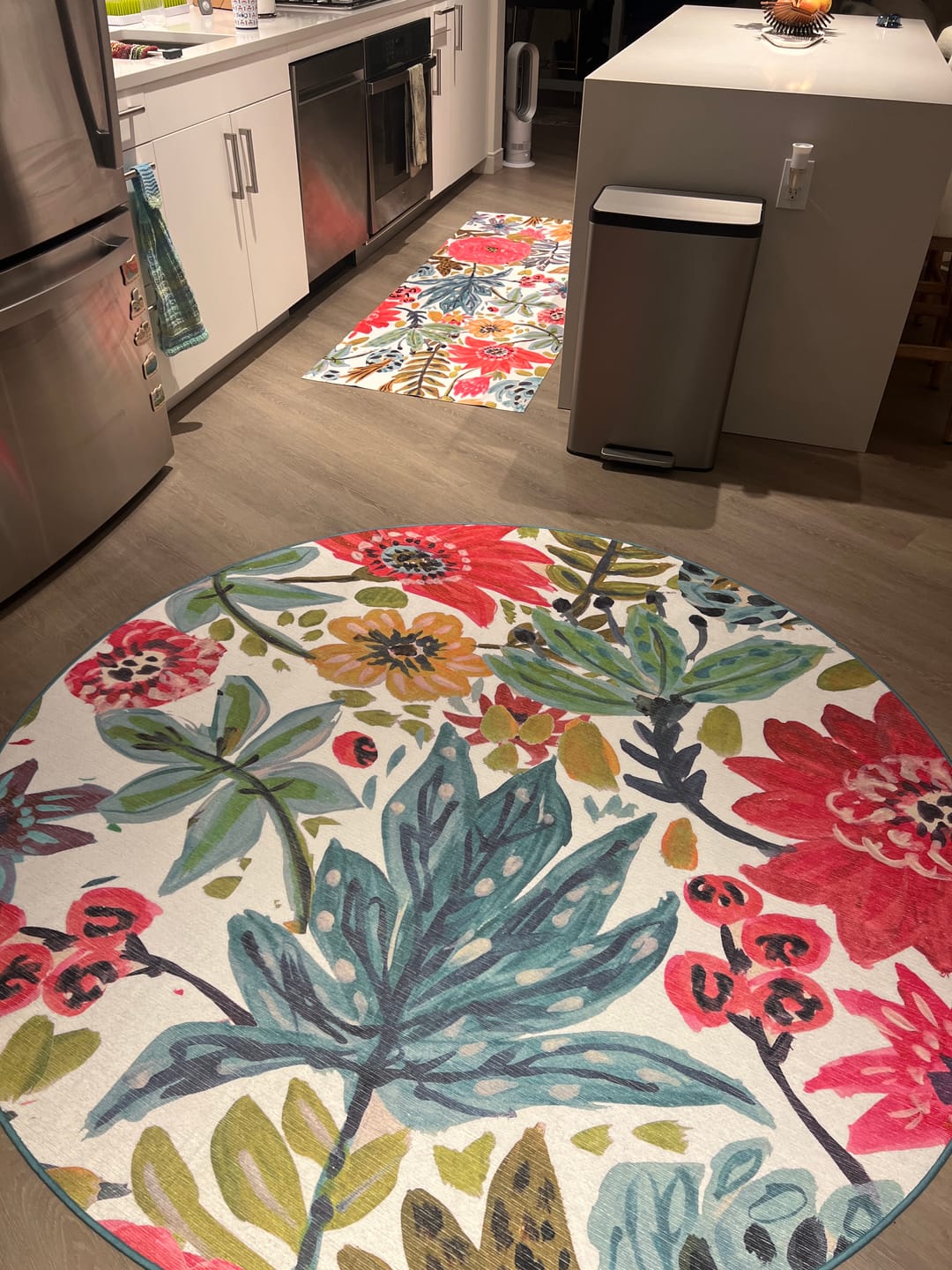 Customer photo review of Floral Bloom Multicolor Washable Rug