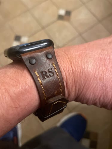 Customer photo review of Apple Watch Leather Band - Walnut Brown