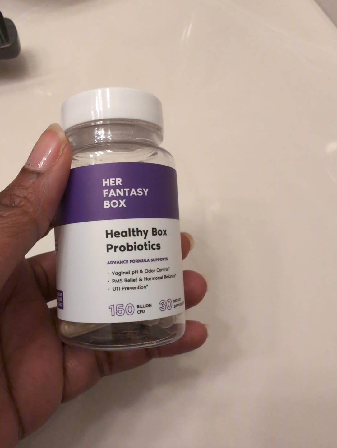 Customer photo review of Healthy Box Probiotics for pH, Odor, Pms Relief & Uti Prevention