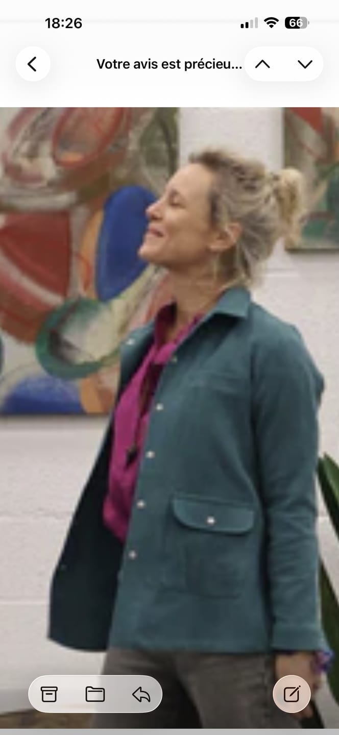 Customer photo review of Veste Véga - lin stone wash vert glacier