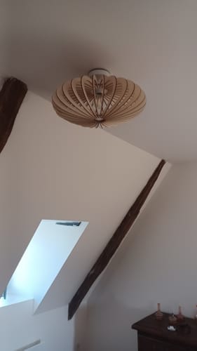 Avis photo d'un client sur Mini Néo teinté Chêne | Plafonnier