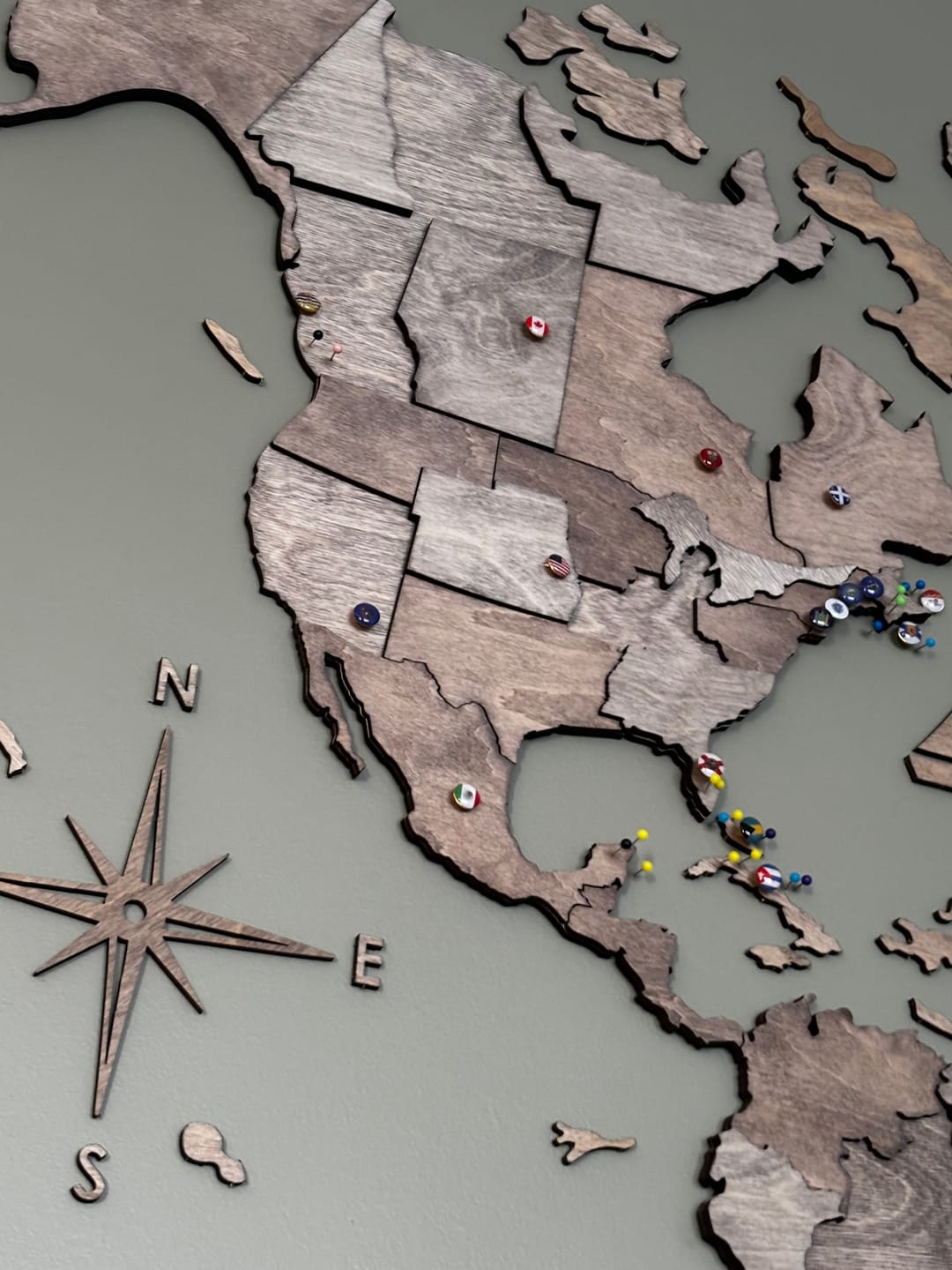 Customer photo review of 3D Wooden World Map Terra