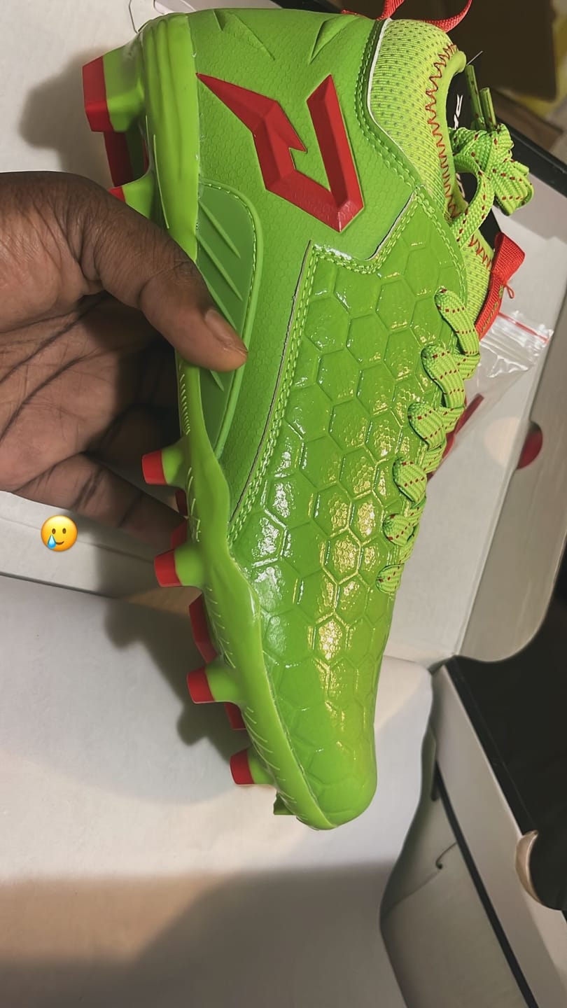 Customer photo review of Ninja Turtles: Raphael Football Cleats – Quantum Speed 2.0 by Phenom Elite
