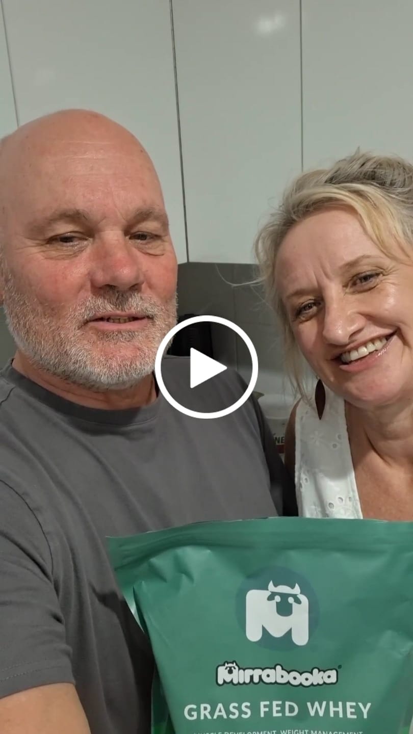 Customer video review of Grass Fed Whey Protein Unflavoured Natural 1kg (33 servings)