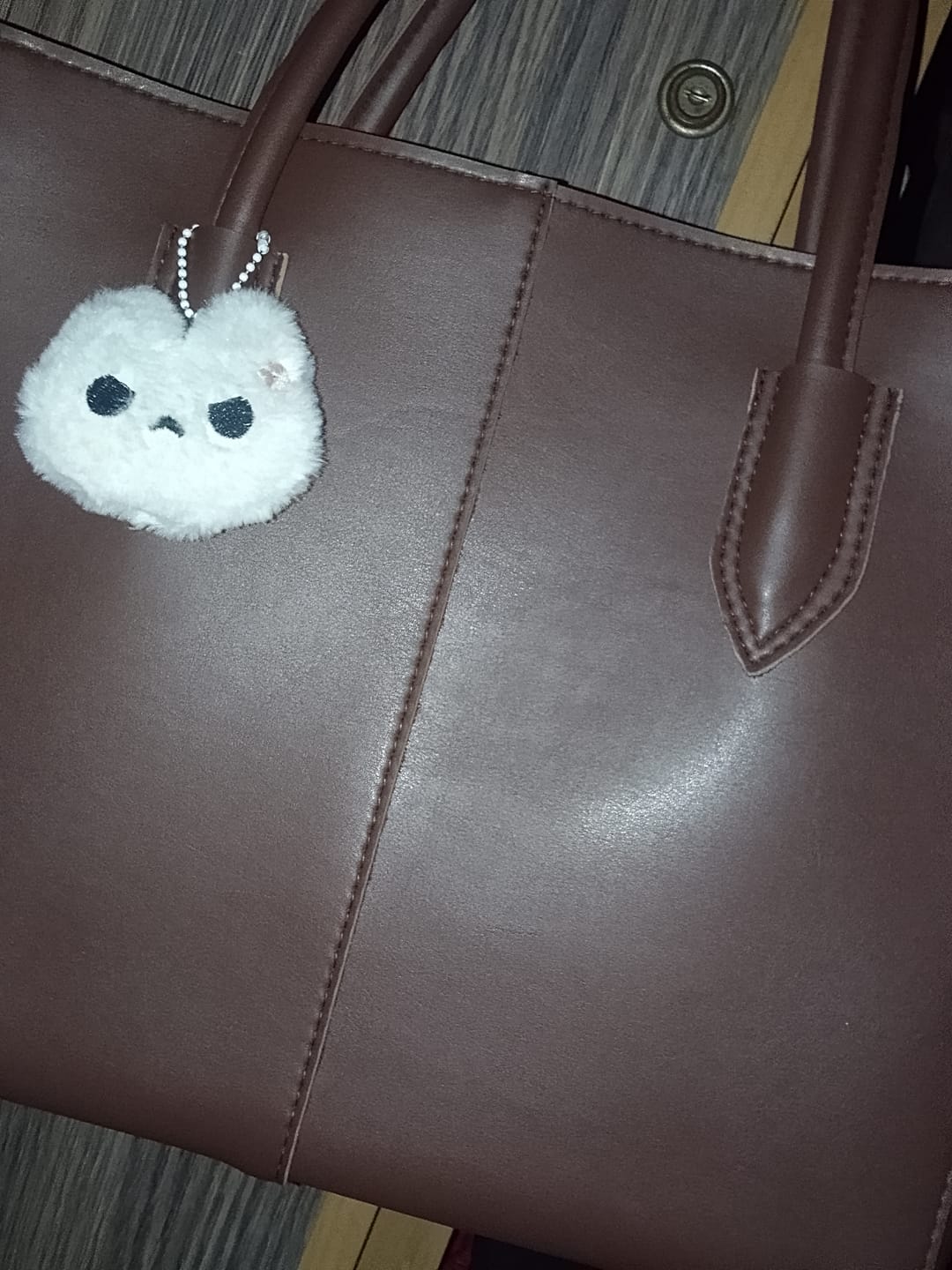 Customer photo review of Carla Shoulder Tote Brown  (Zip Closure)