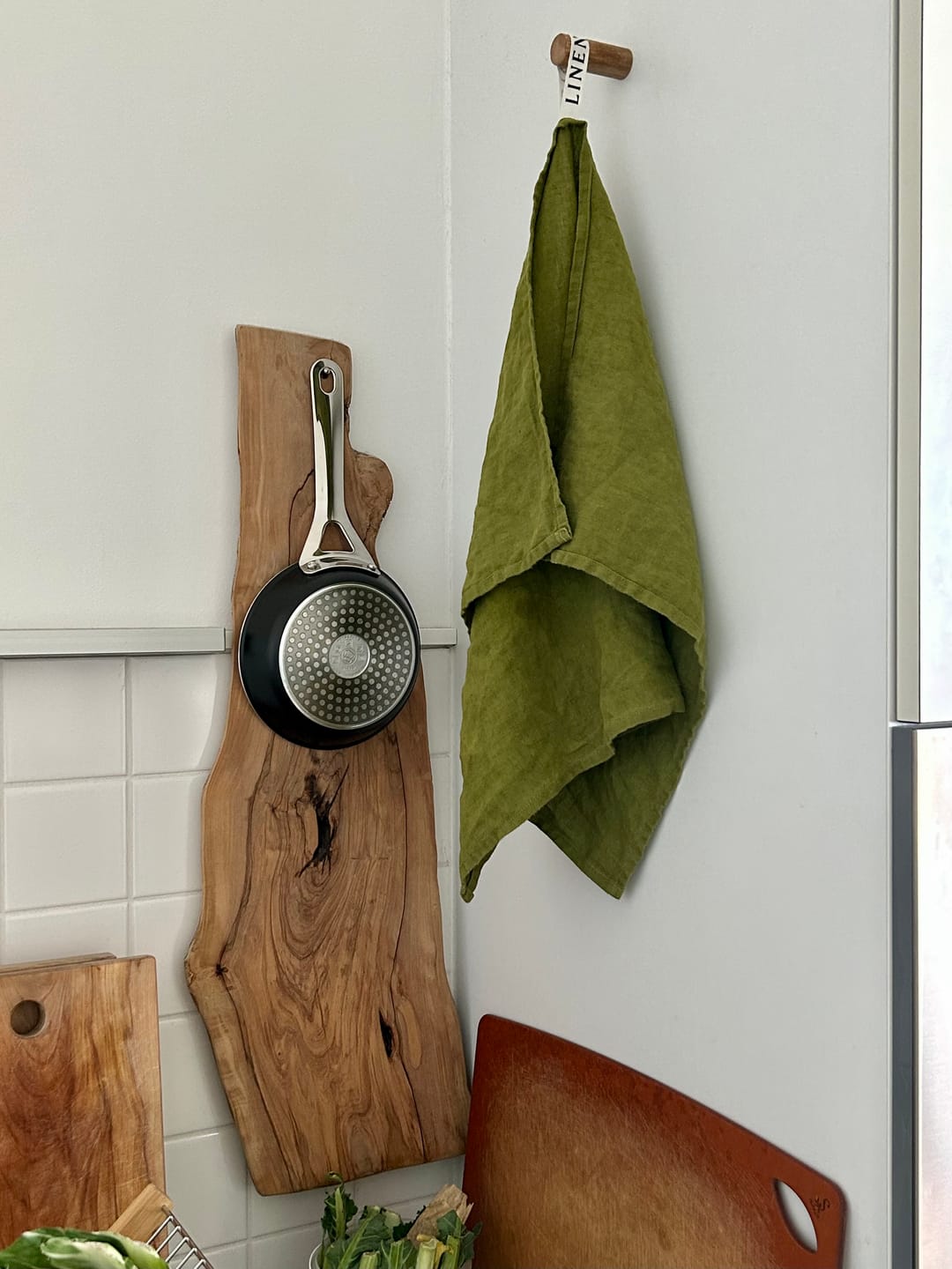Customer photo review of Christmas Green Linen Kitchen Towel