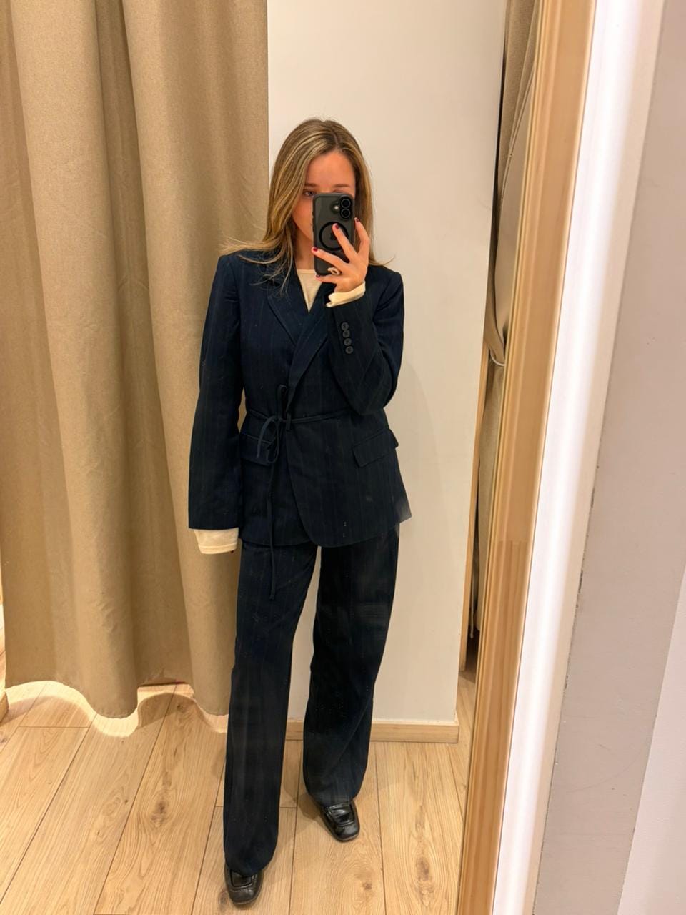 Customer photo review of Pantalón Líneas Lurex Navy