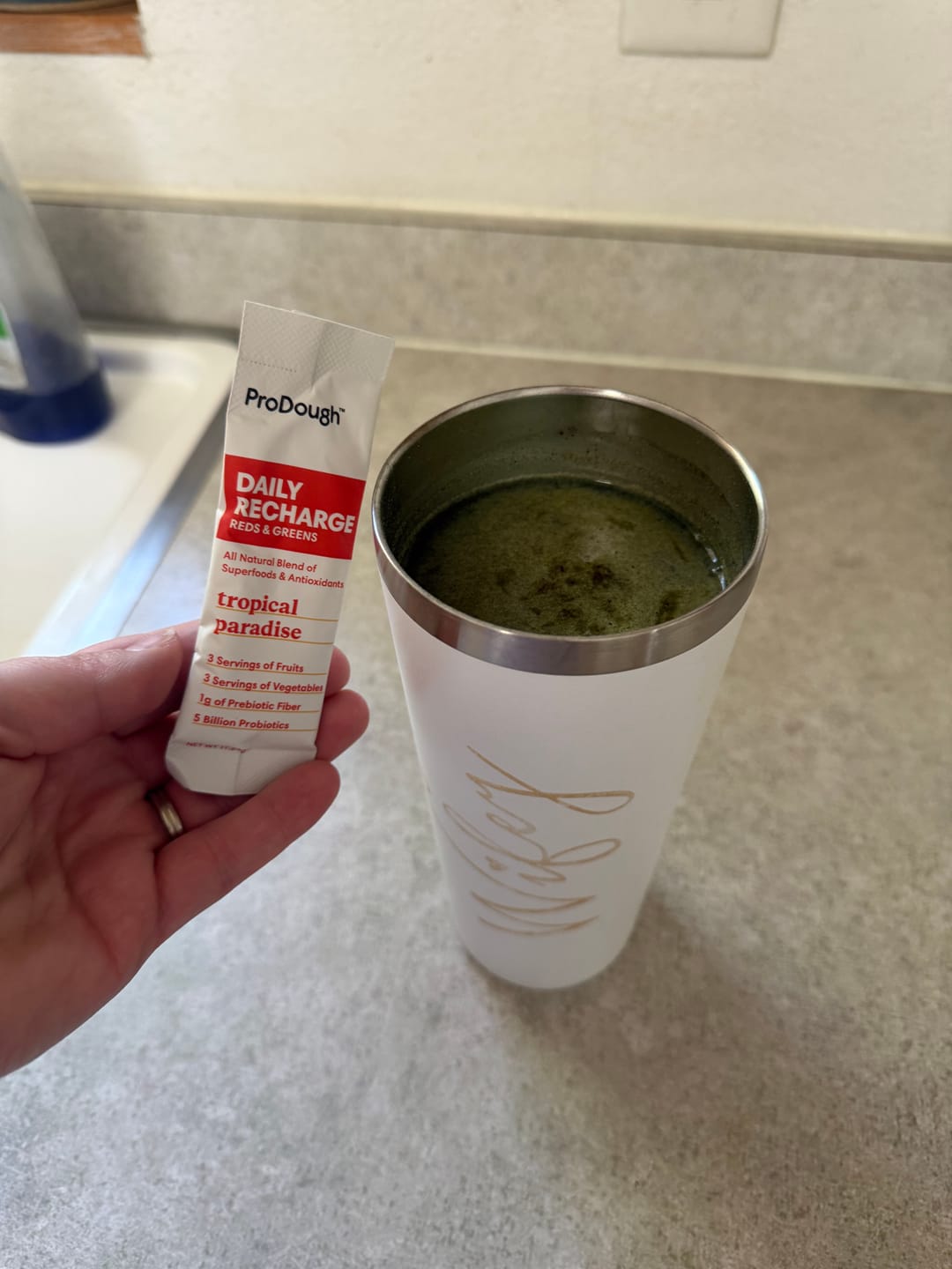Customer photo review of Daily Recharge Reds & Greens 20-Pack - Monthly Subscription