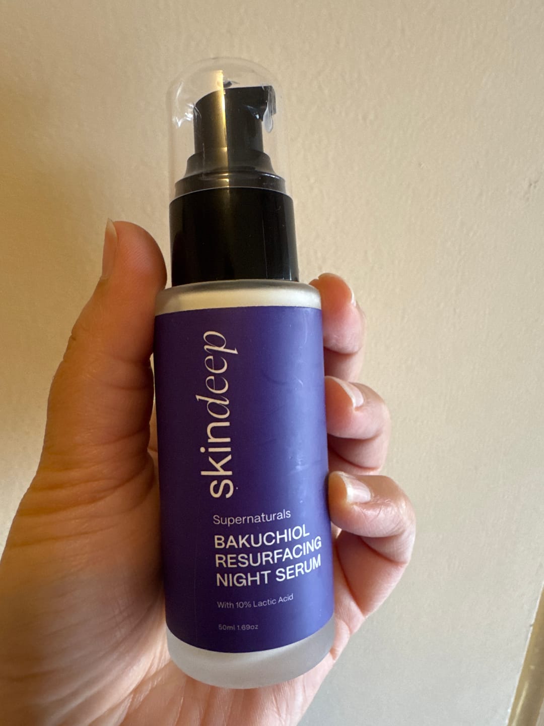 Customer photo review of BAKUCHIOL RESURFACING NIGHT SERUM - with 10% Lactic Acid