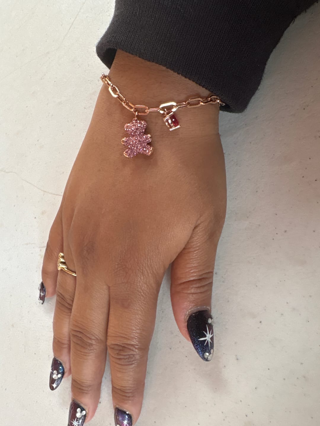 Customer photo review of SET CONJUNTO PULSERA Y COLLAR TEDDY BEAR OSO SWAROVSKI