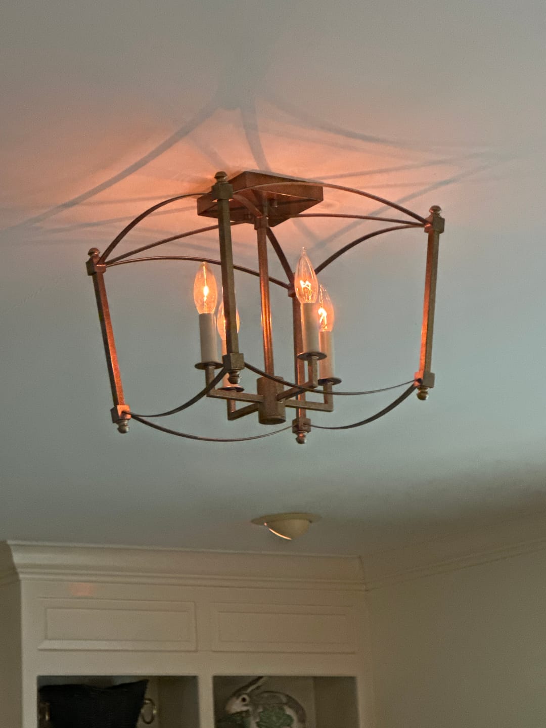 Customer photo review of 4-light French Antique Candle Style Lantern Semi Flush