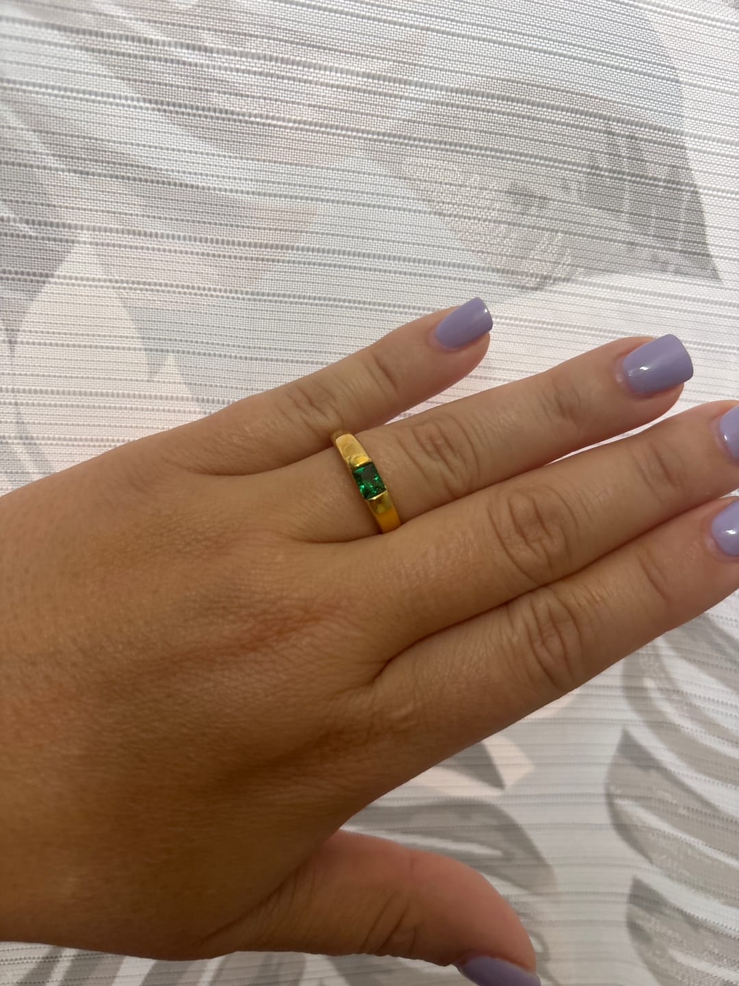 Customer photo review of Ember Gold & Emerald Ring