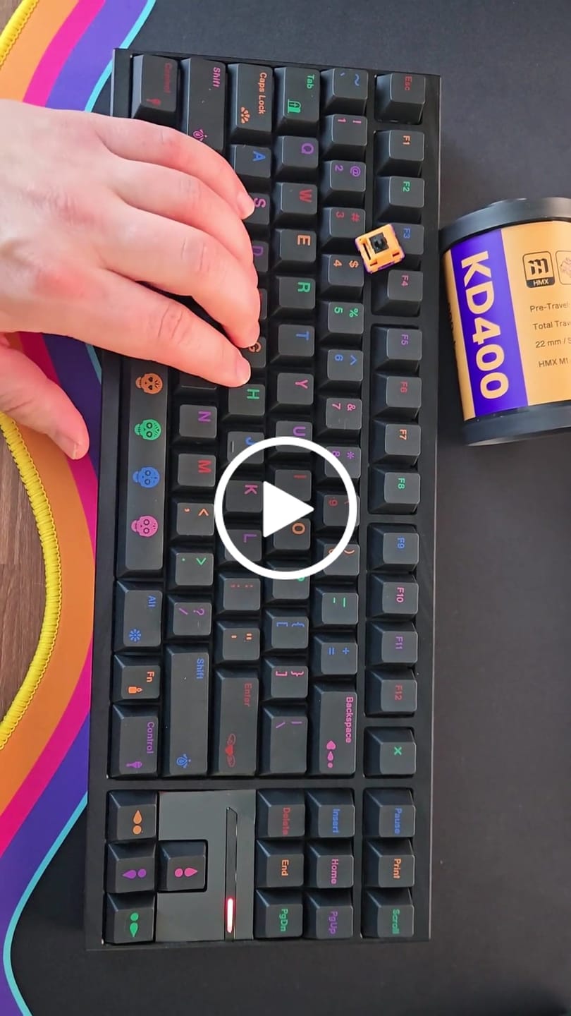 Customer video review of HMX X 80 RETROS KD400 LINEAR SWITCH FACTORY LUBED (35PCS)