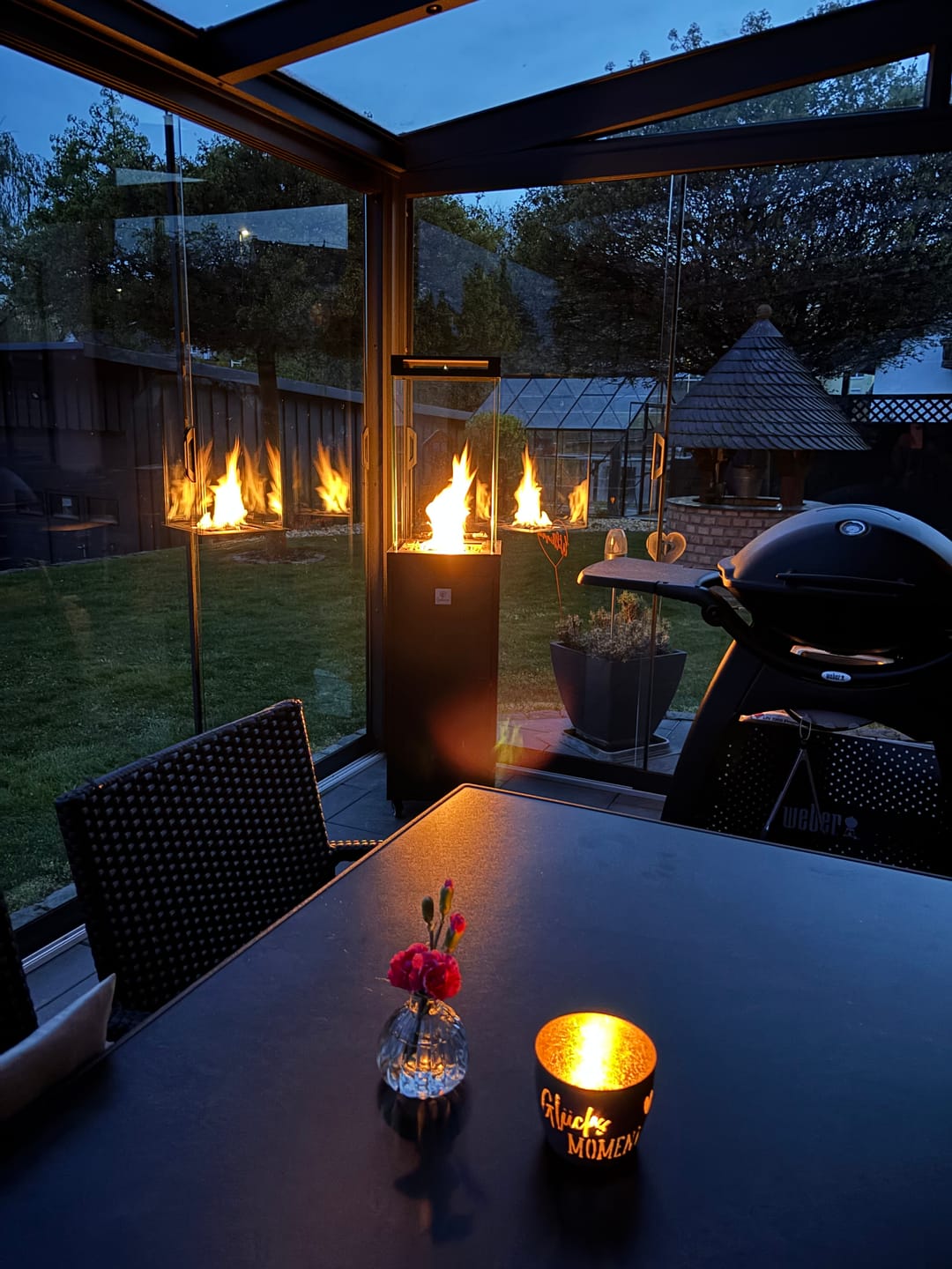 Customer photo review of Gartenzeit® Gas-Terrassenheizer mit Glaszylinder inkl. Abdeckung