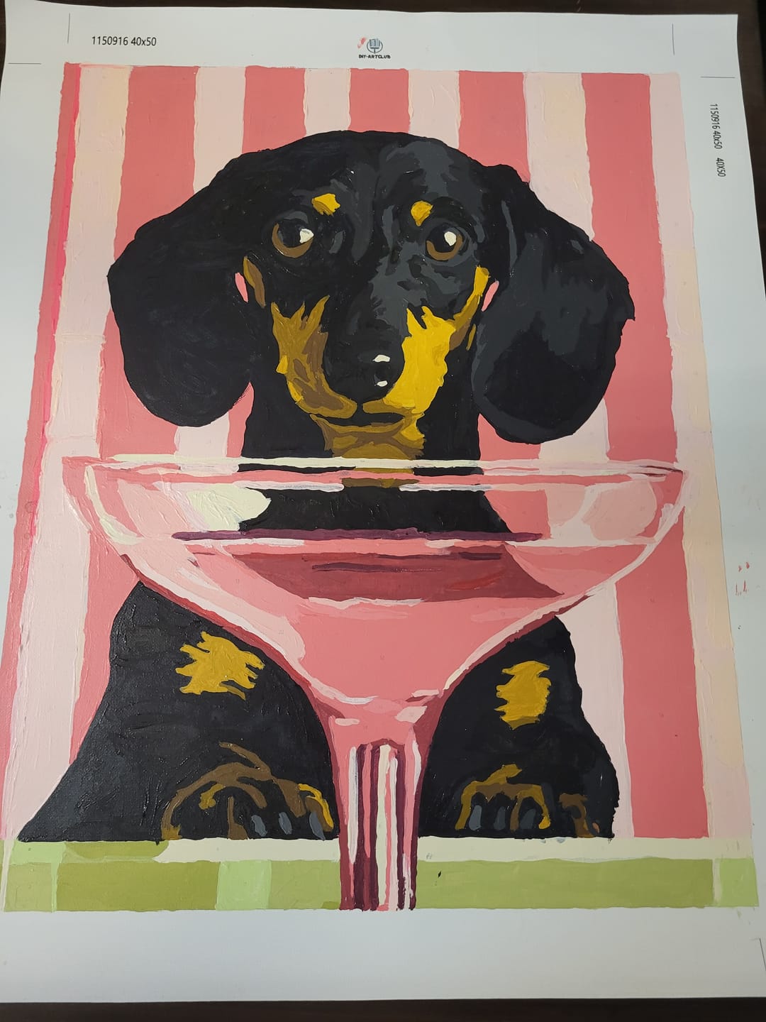 Customer photo review of Cocktail dog | Paint by Number