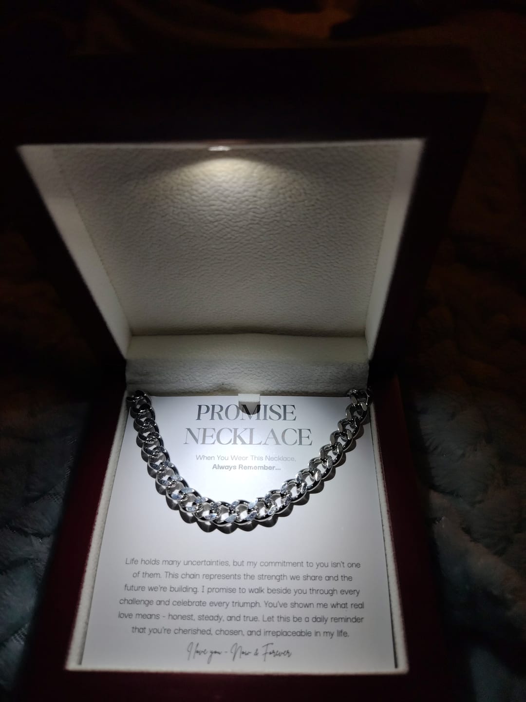 Customer photo review of Sterling Silver Promise Necklace