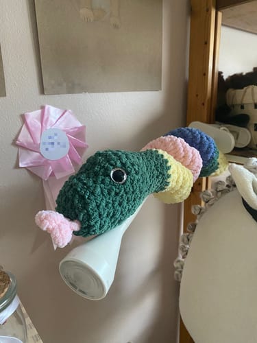 Customer photo review of Glitter Safety Eyes – 8 Pairs (12 & 16 mm)